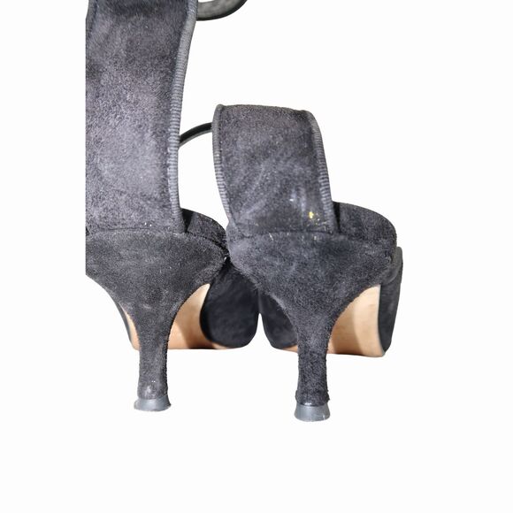 Khaite Suede Pointed Toe Sterling Heel Pumps Black Women's Size 39.5 - Picture 9 of 9